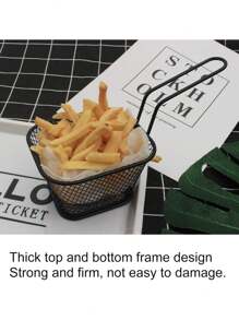 1 件/4 件不锈钢迷你方形炸篮、可重复使用的支架、炸薯条架、炸薯条篮、小吃篮、迷你炸薯条篮、厨房小工具、食品卡车、适用于炸薯条和小吃、美式风格、食品服务设备、鸡翅油炸食品、厨房和餐厅派对烧烤餐具架，非常适合各种家庭聚会、派对和其他场景中的各种油炸产品。 - 彩色 - 查看 4