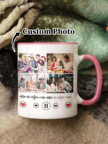 1 pieza Taza personalizada de 330 ml que puede ser personalizada con múltiples fotos. Pueden ser entregadas como regalo a ambas parejas y son adecuadas para ocasiones como uso diario, cumpleaños y aniversarios, ayudando a registrar recuerdos maravillosos
