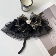 1pc Cute Pet Princess Bow Lace Collar, Pet Dog Cat Sweet Cute Pearl Rhinestone Necktie, Pet Accessory - Multicolor - View 6