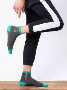 5/20 Pairs Men's Printed Sports Crew Neck Socks - Moisture-Wicking, Lightweight, Comfortable, And Soft, Suitable For All Seasons. - Multicolor - View 7