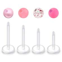 Boucles d'oreille hélix 16G en acrylique clair, rétenteur tragus en bioflex clair, anneaux de lèvres, anneaux de lèvres Monroe, clous Labret, bijoux pour piercing Méduse, 3 mm, 8-31 pièces, pour femmes et hommes