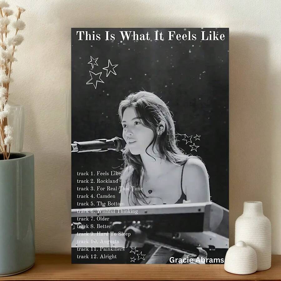 Framed Canvas Poster, Room Decor 1pc Lace Abrams "What It Feels Like" Album Cover Canvas Poster, Wall Painting For Living Room And Bedroom Decor, Music Theme Gift, Perfect For Room Decor - Framed - View 1