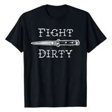 Pastel Goth Kawaii Punk Fight Dirty Switchblade T-Shirt ,Women's 100% Cotton Casual T-Shirt, Soft And Breathable Fabric, Relaxed Fit Short Sleeve Crew Neck, Perfect For Everyday Wear, Outdoor Activities, Travel, And Layering, Effortlessly Stylish And Comfortable!