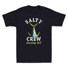 Salty Crew Chasing Tail Funny Fish Tail Meme Fishing Lover Gifts Wowomen T-Shirt - màu đen - Xem 1