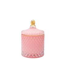 Geometric Glass Jewelry Jar - Pink/Black - Handmade Decorative Storage - 3.34" W X 5.11" H - Perfect For Rings, Earrings, And More - Pink - View 1