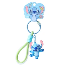 Miniso Stitch Food Party Series Cute 3D Pendant Keychain For Bag Decoration(Stitch) - Blue (Stitch) - View 9