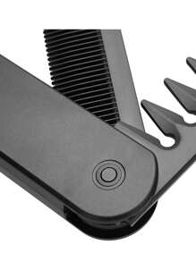 1支可折叠梳子/胡须刷 - 双齿设计，适合造型和装饰，便携式设计，适合各种发型。男士发梳，理发用品，男士配饰，男士头饰