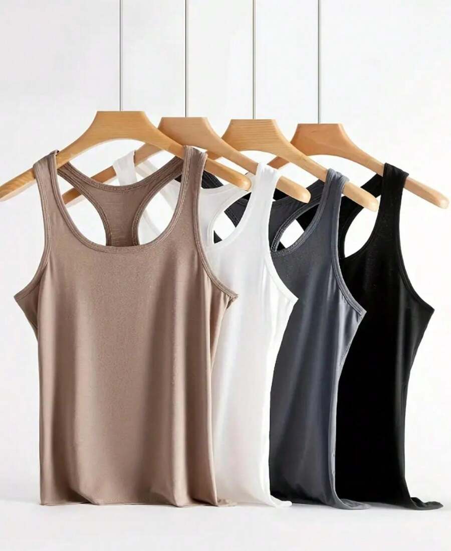 4 Pack Tank Tops - Camel - View 1