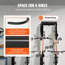 Bike Storage Rack, 4-8 Bike Racks, Wall Mount Bike Storage Hanger With 2-7 Shelves, Home And Garage Organizer, Customizable For Various Bike Sizes, Adjustable Holder, Holds Up To 100-500 Lbs, 17-85 Inch - 6 Bike Racks, 48-inch - View 3