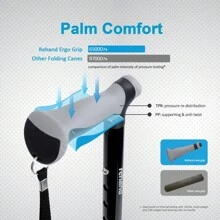 All Terrain Folding Walking Stick, Walking Sticks For Women & Men, Pivot Tip And Heavy Duty Mobility Aid, Adjustable Walking Stick For Elderly & Ladies - Black - View 3