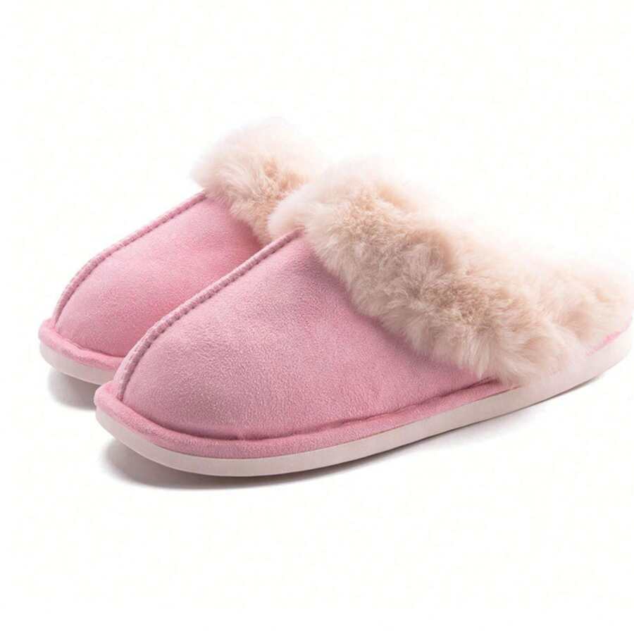 Women's Woolen Slippers Memory Foam Fluffy Moccasin With Soft Plush Fleece Lining Slip-On For Indoor Outdoor Use - 淺粉色 - 查看 1