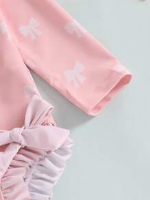 2Pcs Baby Girl Swimsuit Baby Girls Long Sleeve One Piece Swimsuit Romper With Hat Bathing Suit Toddler Bathing Suit