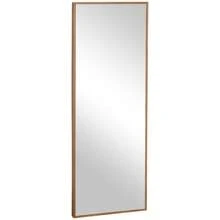 HOMCOM Espejo de Pared Cuerpo Entero 45x125 cm Espejo de Pie Espejo de Suelo Grande de Madera Estilo Moderno Decorativo para Salón Dormitorio Entrada Natural - Camel - Ver 6