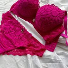 HERA LINGERIE CONJUNTO IMPORTADO FIO DUPLO FECHO TRIPLO CORES SORTIDAS LEVE CONFORTAVEL - Fúcsia - Visão 1