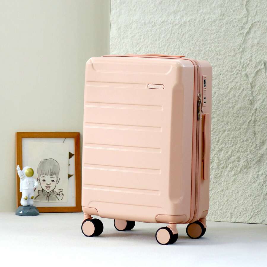 Maleta de viaje de gran capacidad de 24 pulgadas, ligera, compacta y multifuncional con cerradura de combinación - Rosa vieja - Ver 1