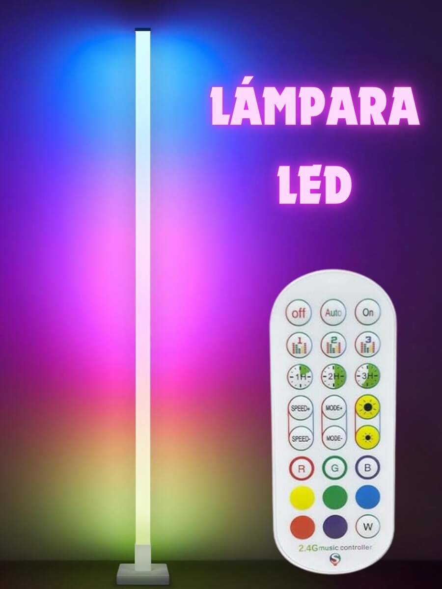 RGB LED Floor Lamp Music Sync 16 Million Colors Corner Floor Lamp With Remote Control 16 Million Variations