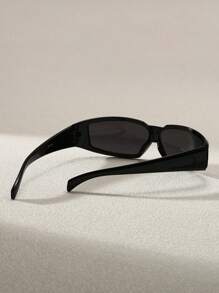 1 件时尚男女通用黑色未来 Y2K 未来主义风格眼镜，适合夏季海滩和运动，适合夏季海滩度假、户外、旅行 - 黑色 - 查看 2