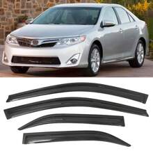 4PCS Window Visor Compatible With Toyota Camry 2012-2014 Acrylic Black Unpainted Sun Rain Shade Guard Wind Vent Air Deflector By 4PCS, 2013 - Valentine Gift Idea - Smoke/Tinted - View 1