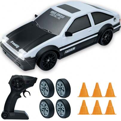 Remote Control Car - 1:24 Scale RC Drift Car, 4WD Toy Car With LED Light, Racing And Drifting Wheels, Rechargeable Batteries, Birthday Gift Toy For Boys Girls