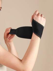 VBOSI 1pc Adjustable Neoprene Wrist Support Brace, Unisex Sports Fitness Accessory For Basketball, Badminton, Etc. - Black - View 4