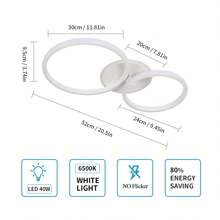 LED Ceiling Light, 42W 4700LM Modern Ceiling Light, White Round LED Ceiling Light For Living Room Bedroom Kitchen Dining Room, Cool White 6500K - trắng - Xem 2