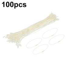 100pcs Polyester Ropes 7.7 Inches White Beige Black Hang Price Tag String Snap Lock Pins Loop Fastener Hook Ties For Clothes Tags Luggage Label