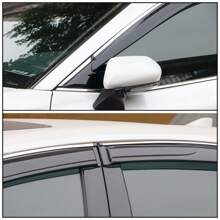 4PCS Tape On Window Visors Compatible With Toyota Camry 2018-2024 Chrome Trim Smoke Tinted Acrylic Window Rain Guards Summer Sun Shade Wind Vent Air Deflector 4PCS, A Great Find For Valentine - Smoke/Tinted with Chrome Trim - View 3