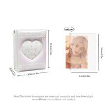 1Pc K-Pop Card Holder, Heart-Shaped Pink Rose Bow Card Large Capacity 3-3.5In Photo Card Storage Book Mini Album, Acid Free And Pvc Free Photo Binder, Photo Album