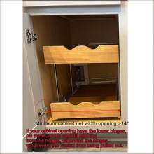 2 Tier Pull Out Cabinet Organizer (14" W X 21" D) Slide Out Wood Shelf Double Tier Kitchen Wire Basket With Chrome Finish…