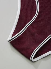 HIALEGION 4 条装女士内裤多色内裤字母腰带纯色简约舒适三角内裤 - 彩色 - 查看 3