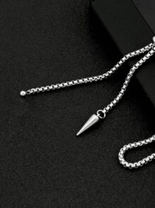 1pc Men's New Stainless Steel Rivet Ball Pendant Necklace, Fashionable Titanium Steel Jewelry