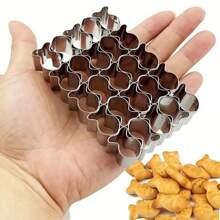 1pc Mini Fish Shaped Cookie Cutter Mold, 25-Cavity Stainless Steel Snack Baking Tool, Suitable For Kitchen Baking Cookies, Pastries, Fondant And More