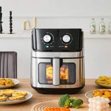 TUKAILAI 6.5L Air Fryer, 1700W Air Fryer With Rapid Air Circulation, Dual Knob 30-Minute Timer And 80-200℃ Temperature Control Visible Window Non-Stick Basket For Family Use Dishwasher Friendly - UK Plug(220-240V) - View 1