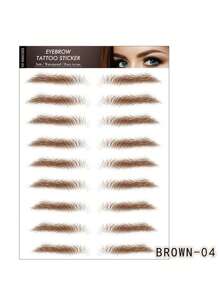 1 pieza Pegatina tatuaje de cejas de larga duración, herramienta de maquillaje de cejas postizas para hombres y mujeres, modificador de cejas natural y moldeador de maquillaje en forma de pegatina - Multicolor - Ver 11