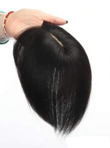 8*12 假发片，带刘海夹，真人发片，无缝假发，3D 假发套，女士厚丝质发片，增厚发质