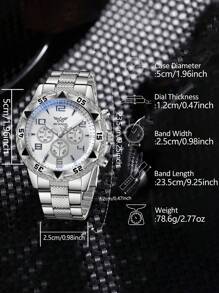 Juego de 2 relojes de cuarzo con correa de aleación de plata, esfera de escala digital versátil para uso comercial, adecuado para actividades de negocios, uso vacacional, regalo