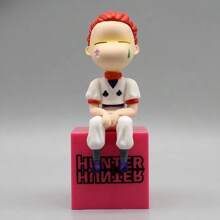 HUNTER * HUNTER GK Q Edition Hisoka Anime Figures Steamed Stuffed Bun Face Sitting Position Model Desktop Decoration Dolls Gifts - 白色 - 查看 2