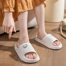 夏季新款卡通熊头纯色圆头休闲百搭室内户外防滑防臭EVA情侣拖鞋