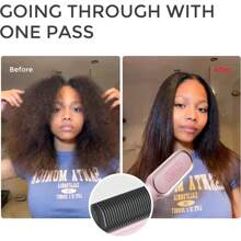 TYMO Cepillo alisador de pelo, peine alisador de cabello para mujeres con 5 temperaturas de 20 segundos, calentamiento rápido y antiquemaduras - 1 - Ver 6