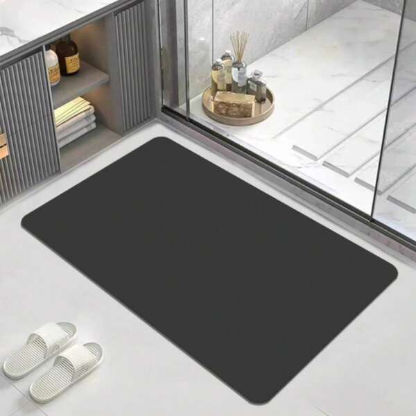 1 pieza Alfombrilla de baño suave antideslizante y absorbente, alfombrilla de ducha flexible súper absorbente y de secado rápido, lavable a mano, apta para baño y dormitorio, alfombra de baño para el hogar, alfombra de cocina y lavandería, accesorios de ducha