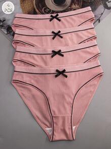 4pack Bow Front Brief - Dusty Pink - View 1