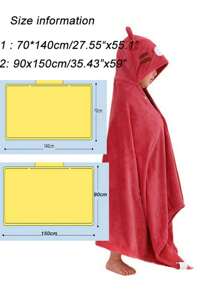 儿童连帽浴巾，超大尺寸，适合3-10岁儿童，优质柔软，男女童皆宜，可作浴巾、泳池巾、沙滩巾，柔软珊瑚绒连帽浴袍，生日礼物、男女童礼物、返校礼物、浴袍、浴室用品、情人节礼物 - 彩色 - 查看 11