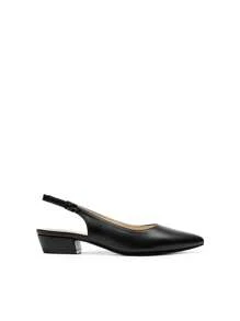 Women Slingback Low Chunky Block Heels Pointed Closed Toe Comfortable Elegant Wedding Party Business Dress Pumps Shoes