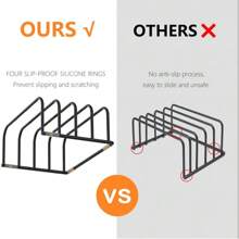 Cutting Board Storage Rack, Compact Cutting Board Organizer, Cutting Board Stand Holder, Bakeware, Cookie Sheets Organizer(1.0 Inch Width Slots) - Black - View 4