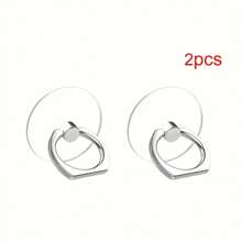 2pcs/5pcs Acrylic Phone Ring Holder Stand, Waterproof 360° Rotatable Stand With Vertical Flip, For Smartphones Compatible With IPhone, Android Phone, Gift For Birthday, Family, Friends Finger Ring Holder, Phone Grip, Phone Accessories - Clear - View 6