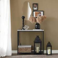 SoBuy طاولة جانبية طاولة طرف طاولة صالة طاولة غرفة المعيشة FSB29-SCH، 80x30x75سم، أسود - الأسود - مشاهدة 9