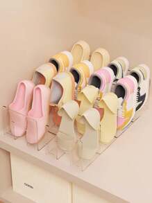 4pcs 4-Layer Transparent Children's Shoe Rack, Home Baby Shoe Storage Rack, Suitable For Small Shoes (Not Suitable For Adult Shoes), Space-Saving Shoe Cabinet Storage Rack, Upright Shoe Rack