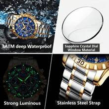2PCS/Set POEDAGAR Man Wristwatch Set Luminous Chronograph Men's Quartz Watch Stainless Steel Casual Sports Men Watches With A Pixiu Bead Bracelet+Gift Box,