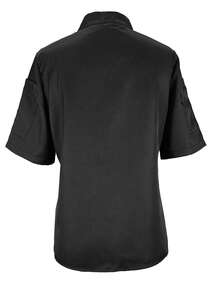 Plus Size Women's Solid Color Stand Collar Zip-Up Short Sleeve Shirt With Pockets, Work Wear