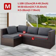 1 buc. Husă de pernă pentru canapea de exterior jacquard de culoare solidă, husă elastică pentru șezut canapea pe jumătate acoperită, potrivită pentru terasă, terasă, protector de pernă pentru canapea de grădină